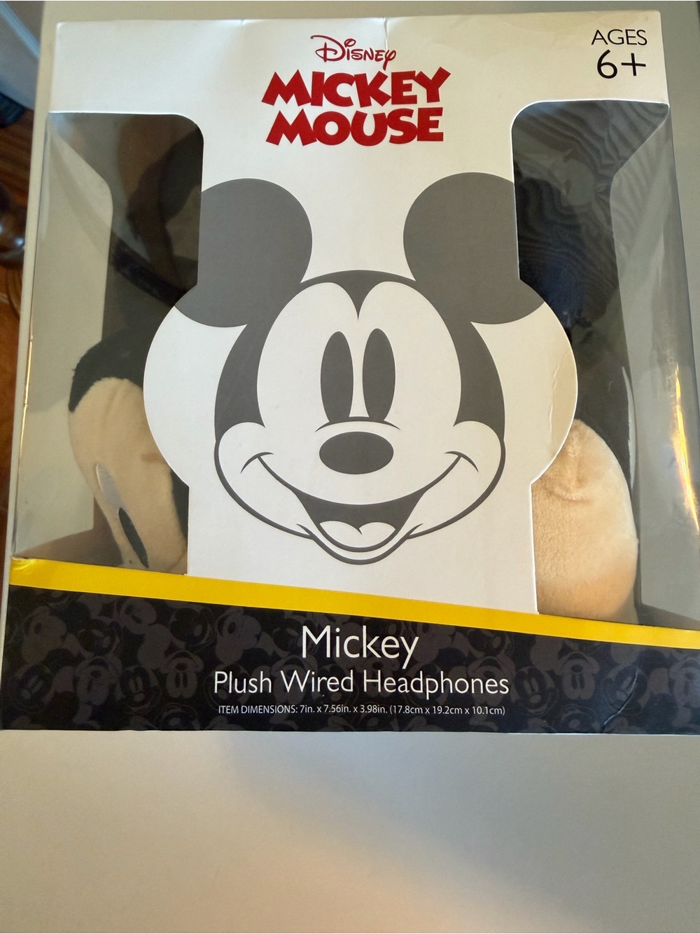 Disney Mickey Mouse Plush Wired Headphones - Black/Beige